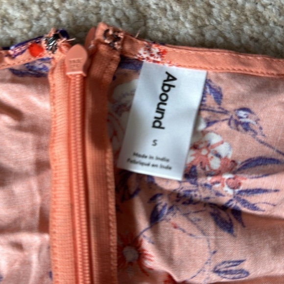 NWT! Abound Mini Dress Short Sleeve V Neck Pink Coral Floral - Size Small👗 - Picture 3 of 3